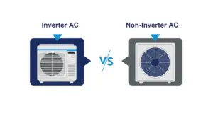  رسم توضيحي يوضح آلية عمل تقنية الانفرتر في مكيف