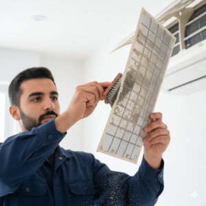 تصليح مكيف سبليت وفحص فلتر الهواء